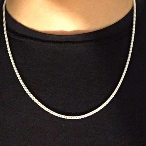 Solid Silver Franco Necklace 2mm 925 Italy Sterling Silver Chain - Picture 2 of 4